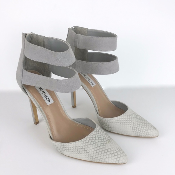 Steve Madden Shoes - Steve Madden |  Grey "Prima" Snakeskin Stiletto